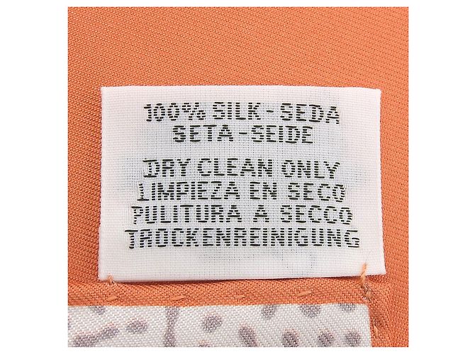 Foulard in seta Hermès Clair de Lune Marrone Arancione - vista 9