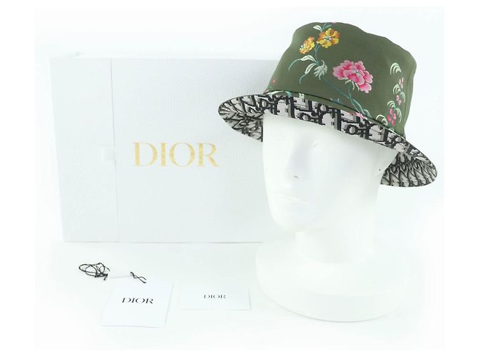 Chapéu Bucket Christian Dior TEDDY-D Oblique Verde Caqui - vista 2