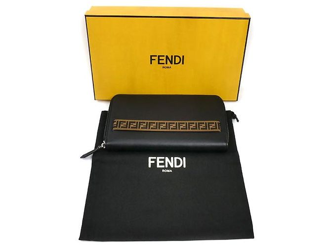 Cartera larga Fendi FF Logo Negro - vista 10