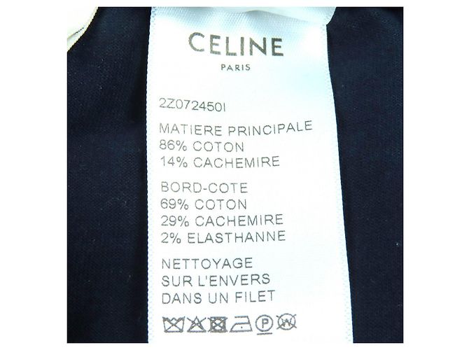 Céline CELINE Eddie Triomphe bestickte Baumwollhose Blau Marineblau - Ansicht 10
