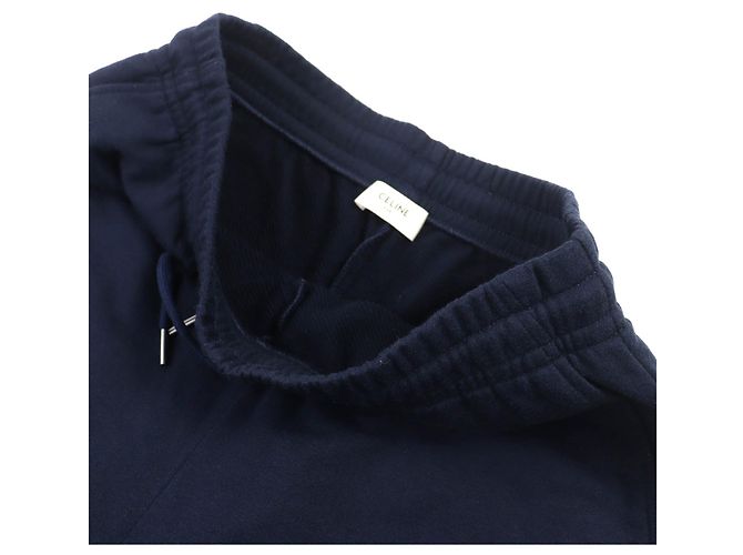 Céline CELINE Eddie Triomphe bestickte Baumwollhose Blau Marineblau - Ansicht 5