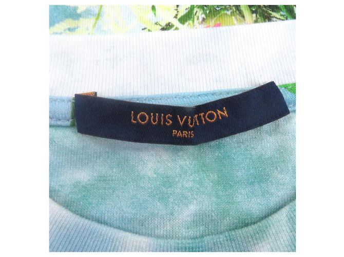 T-shirt in cotone Louis Vuitton con stampa flower Inside-out Blu Blu chiaro - vista 5
