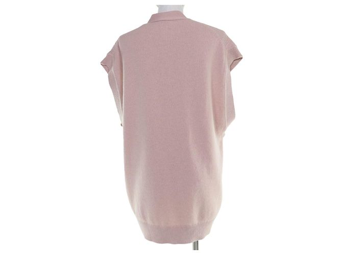 Chaleco de punto de cachemira Hermès 34 Rosa Beige - vista 3