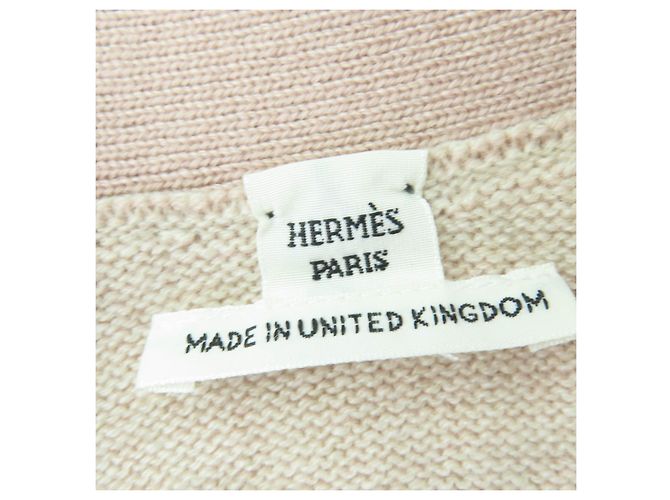 Chaleco de punto de cachemira Hermès 34 Rosa Beige - vista 6
