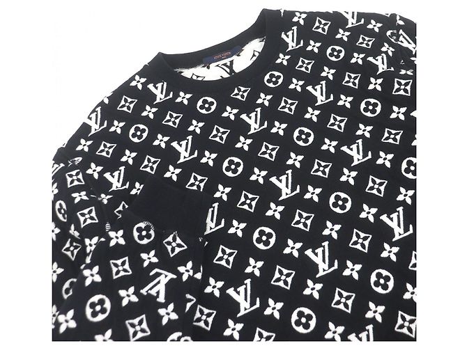 Sudadera de algodón jacquard Monogram Louis Vuitton Negro Blanco - vista 2