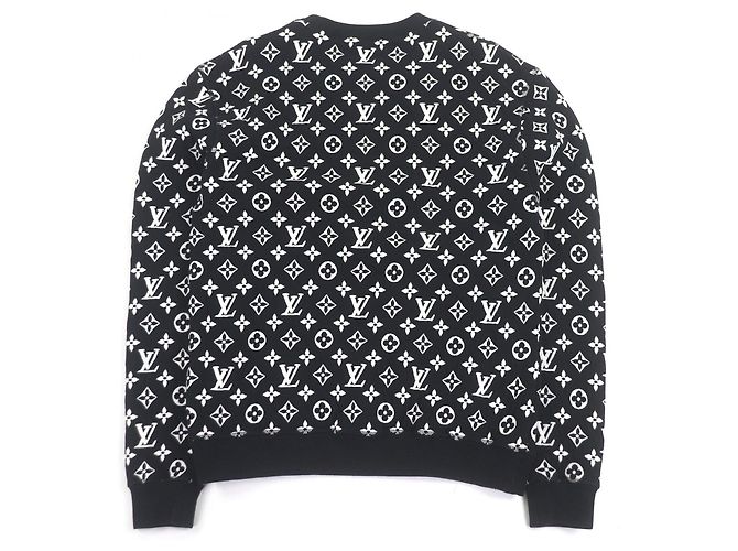 Sudadera de algodón jacquard Monogram Louis Vuitton Negro Blanco - vista 3