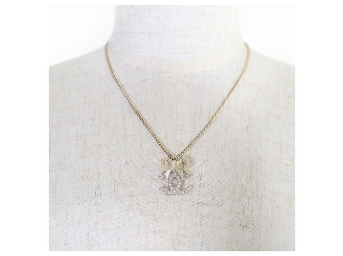 Collana CHANEL COCO Mark Ribbon con strass D'oro - vista 4