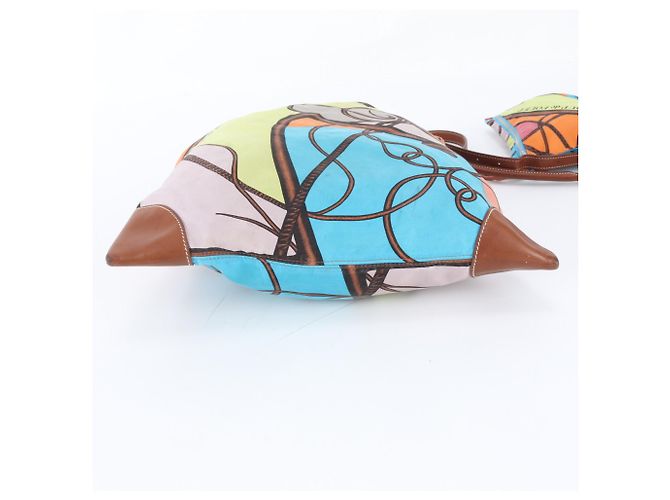 Hermès Borsa a tracolla Hermes Silky City PM in pelle e seta Multicolore - vista 4