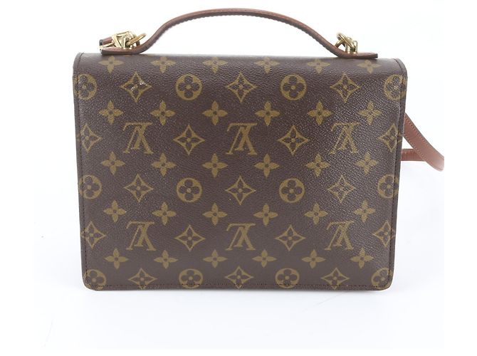 Borsa Louis Vuitton Monogram Monceau Marrone - vista 4