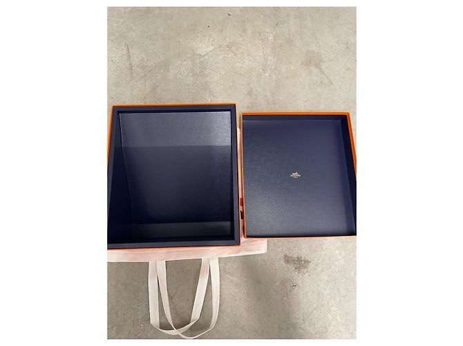 Hermès Kelly picnic Kelly précieux box Orange Dark blue - view 2