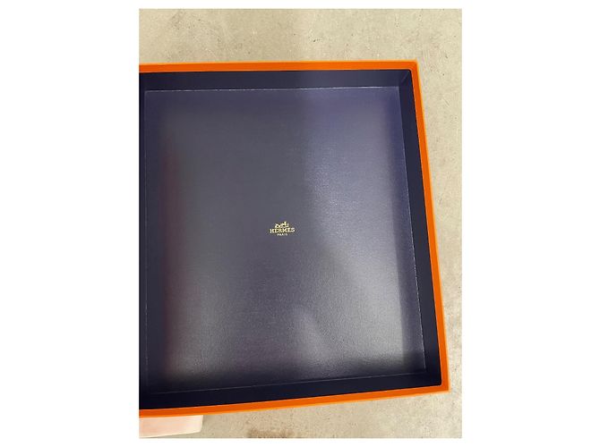 Hermès Kelly picnic Kelly précieux box Orange Dark blue - view 4