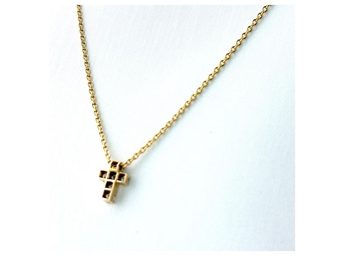 Collana con pendente a croce in oro giallo e diamanti Van Cleef & Arpels - vista 3