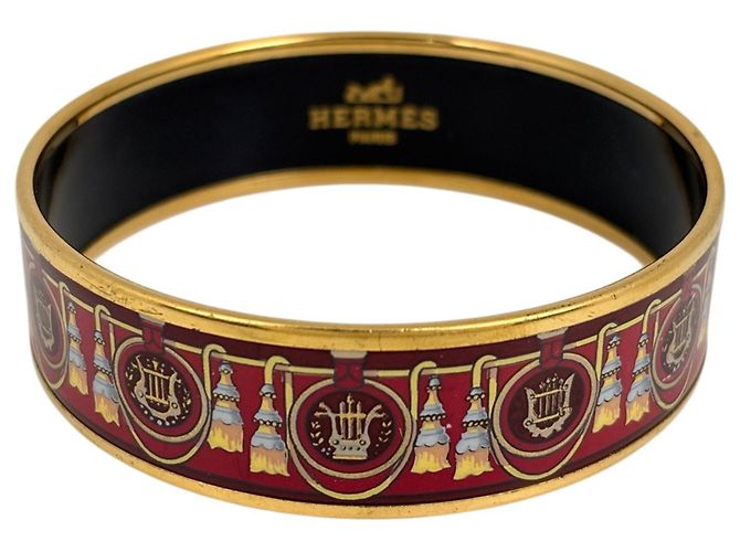 Hermès Hermes HERMES Email GM Cloisonné Armreif Rot Golden - Ansicht 2
