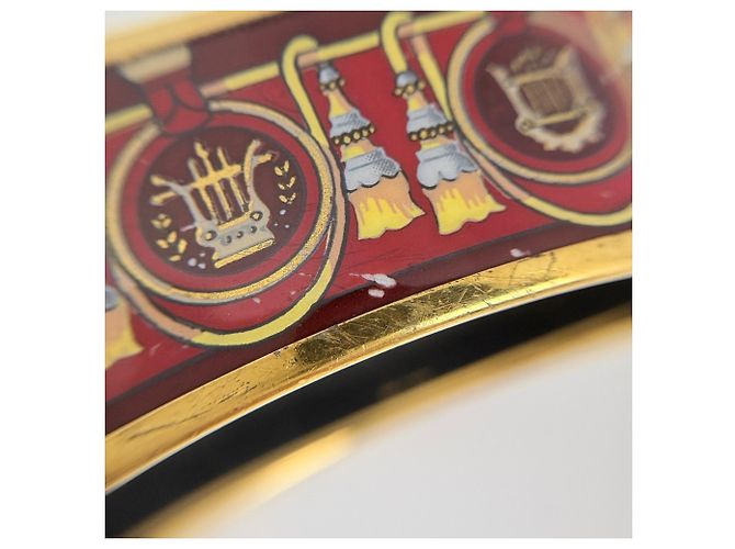 Hermès Hermes HERMES Email GM Cloisonné Armreif Rot Golden - Ansicht 3