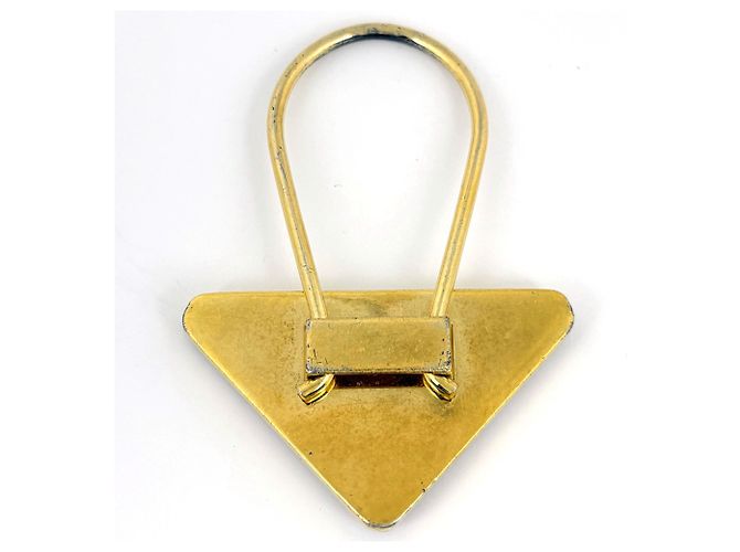 Chaveiro Prada em couro Saffiano rosa e dourado - vista 2
