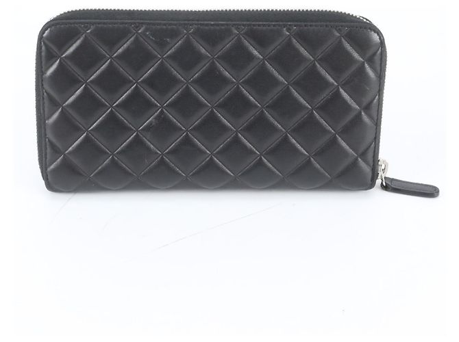 Chanel Matelassé Long Wallet aus Lammleder Schwarz - Ansicht 2