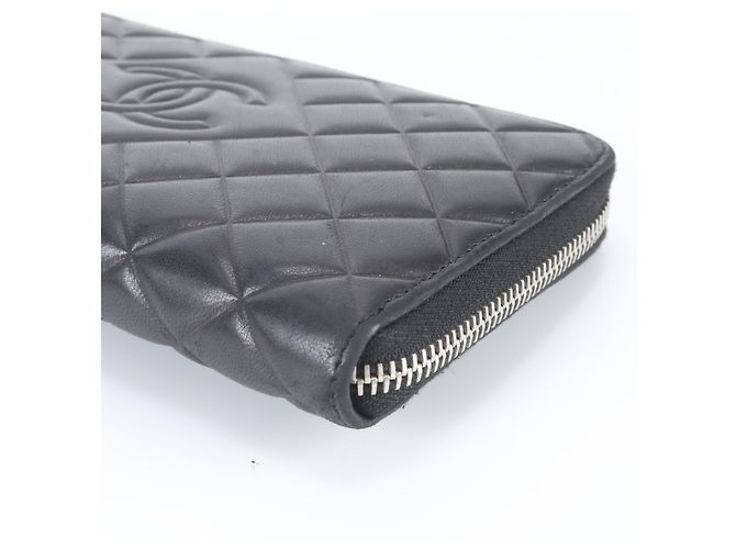 Chanel Matelassé Long Wallet aus Lammleder Schwarz - Ansicht 3