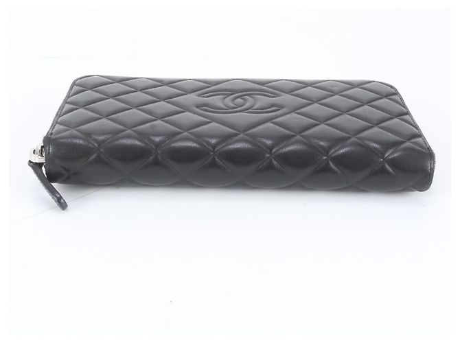 Chanel Matelassé Long Wallet aus Lammleder Schwarz - Ansicht 4