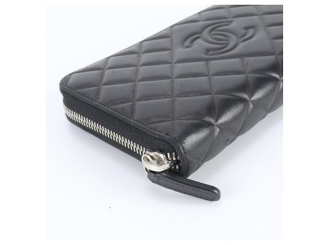 Chanel Matelassé Long Wallet aus Lammleder Schwarz - Ansicht 5