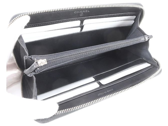 Chanel Matelassé Long Wallet aus Lammleder Schwarz - Ansicht 6