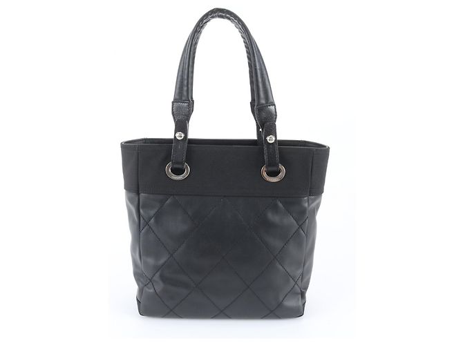 Chanel Paris Biarritz PM Leder Tote Bag Schwarz - Ansicht 3
