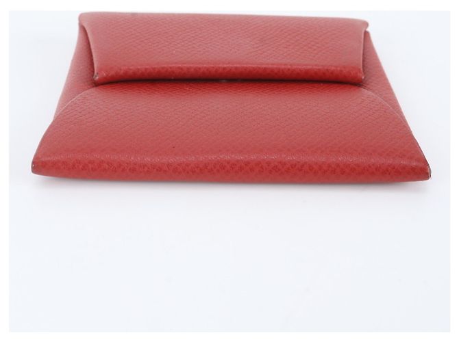 Hermès Hermes Bastia Leder Münzbeutel Rot - Ansicht 4