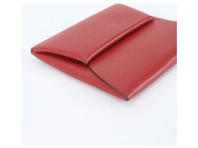Hermès Hermes Bastia Leder Münzbeutel Rot - Ansicht 5