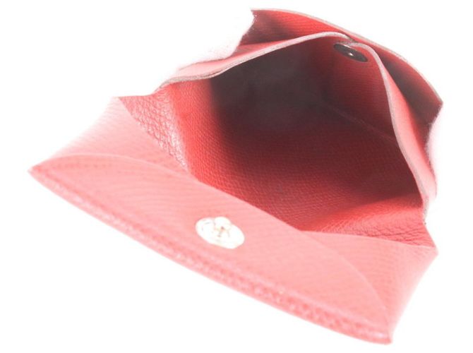 Hermès Hermes Bastia Leder Münzbeutel Rot - Ansicht 7