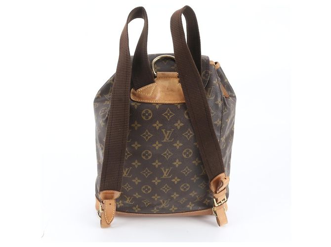Louis Vuitton Monogram Montsouris GM Leder-Rucksack Braun - Ansicht 3