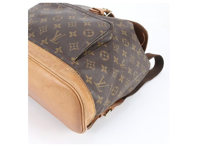 Louis Vuitton Monogram Montsouris GM Leder-Rucksack Braun - Ansicht 4