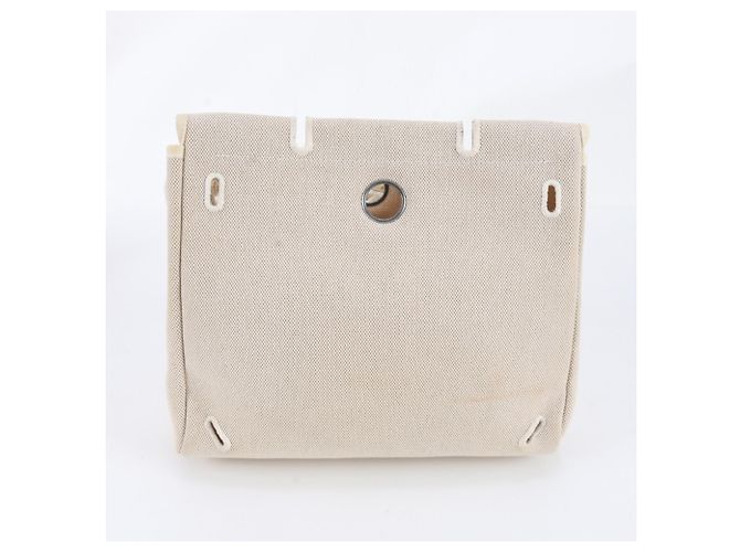 Hermès Zaino 2-way Hermes Herbag Ad Toile H Leather Beige - vista 11