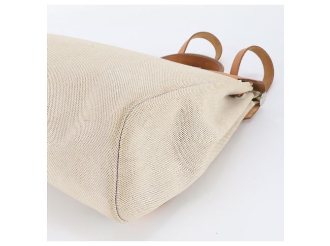 Hermès Zaino 2-way Hermes Herbag Ad Toile H Leather Beige - vista 4