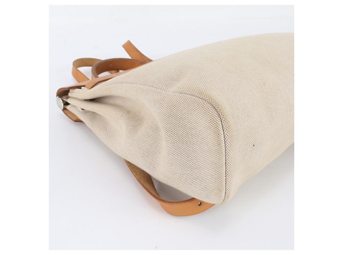 Hermès Zaino 2-way Hermes Herbag Ad Toile H Leather Beige - vista 6