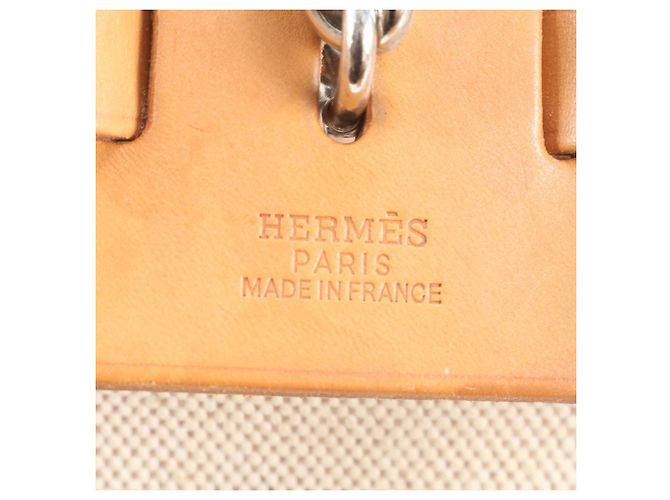 Hermès Zaino 2-way Hermes Herbag Ad Toile H Leather Beige - vista 8