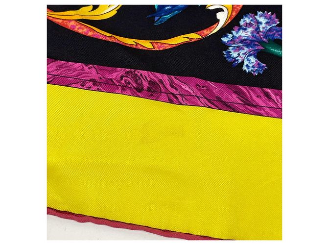 Hermès Foulard Hermes Carre 90 Pierres d' Orient et Occident Giallo - vista 4