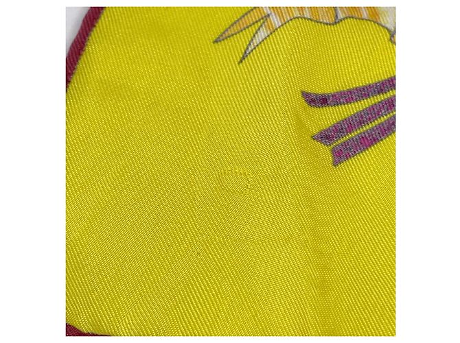Hermès Foulard Hermes Carre 90 Pierres d' Orient et Occident Giallo - vista 5