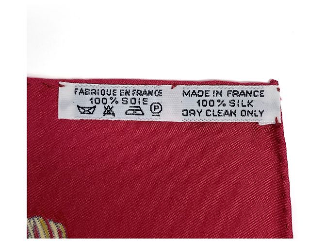 Hermès Foulard Hermes Carre 90 Les Plaisirs du Froid Rosso Beige - vista 2