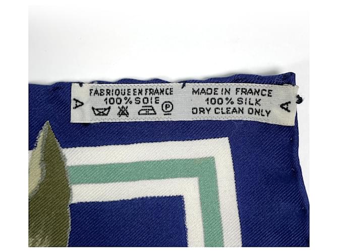 Hermès Foulard Hermes Carre 90 Fleurs d'Hellade Blu - vista 2