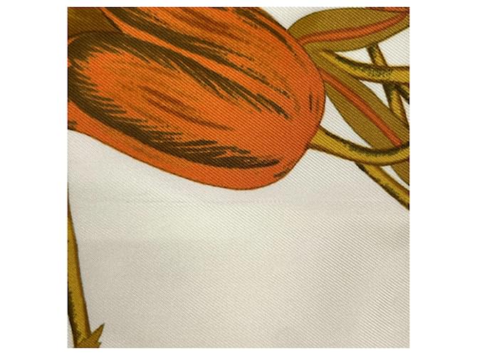 Hermès Foulard Hermes Carre 90 Fleurs d'Hellade Blu - vista 3