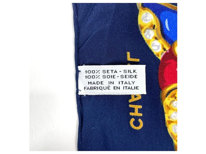 Timeless Chanel Navy Silk Scarf Navy blue - view 2