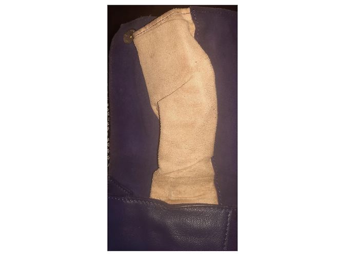 Jimmy Choo Pouch in pelle e camoscio Crudo Porpora Viola scuro - vista 4