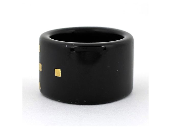 Chanel Ring mit schwarzem Kunststoffband - Ansicht 3