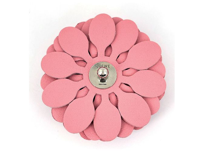 Loewe Bag Charm Stud Flower aus Leder Pink Grün Orange - Ansicht 2