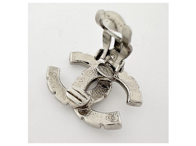 Orecchini a clip Chanel argentati con strass Argento - vista 3