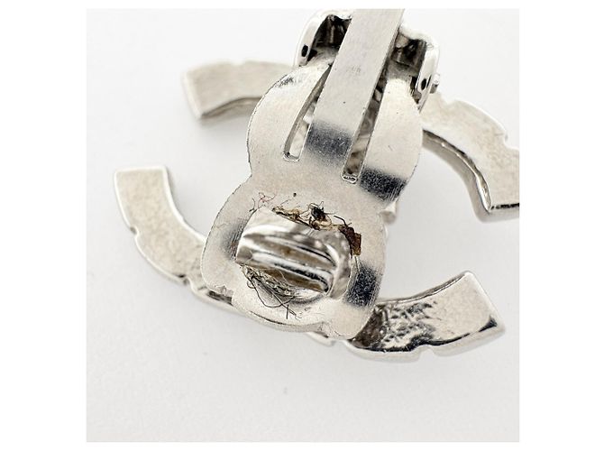 Orecchini a clip Chanel argentati con strass Argento - vista 4