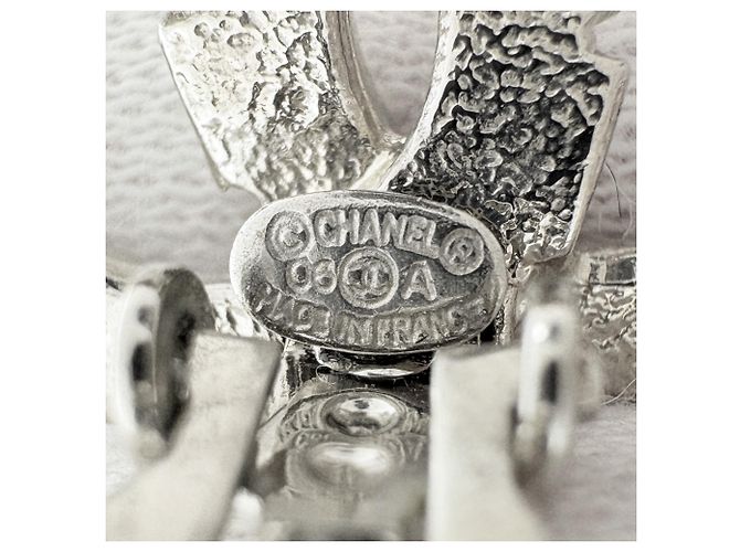 Orecchini a clip Chanel argentati con strass Argento - vista 5
