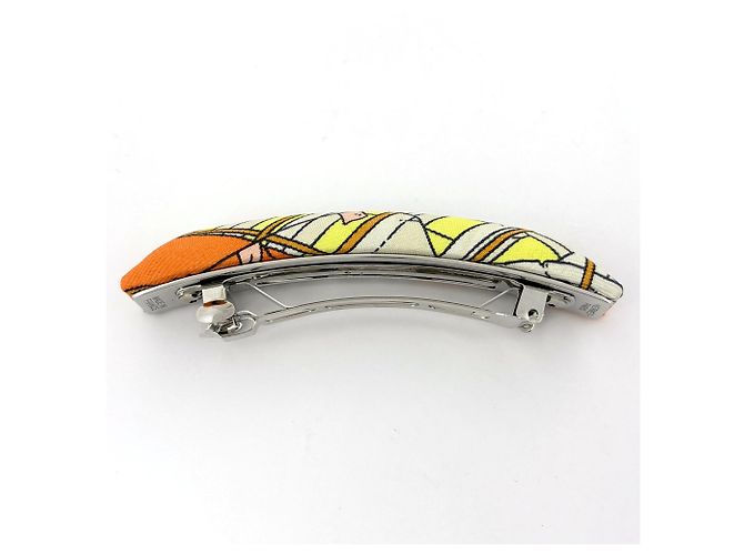 Silk In Hermès Barrette Hermes Eclipse Prata Laranja - vista 3