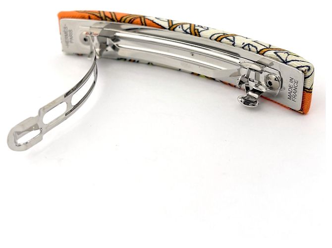 Silk In Hermès Barrette Hermes Eclipse Prata Laranja - vista 4