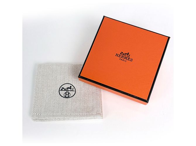 Silk In Hermès Barrette Hermes Eclipse Prata Laranja - vista 6