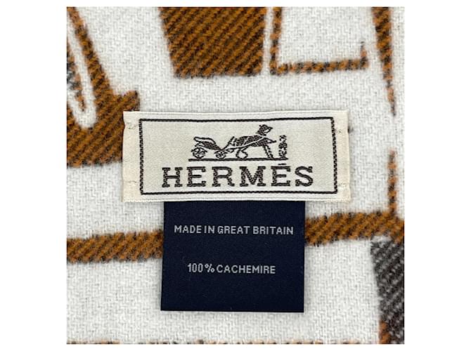 Hermès Hermes Kaschmir-Stola Braun Orange - Ansicht 4